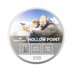 Пули Borner Hollow Point 5,5 мм, 1,15 грамм, 250 штук