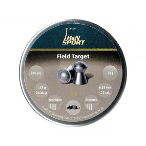 Пули H&N Field Target 6,35 мм, 1,58 грамм, 200 штук Пули H&N Field Target 6,35 мм, 1,58 грамм, 200 штук